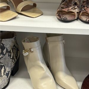 Elegant Cream Ankle Boots
